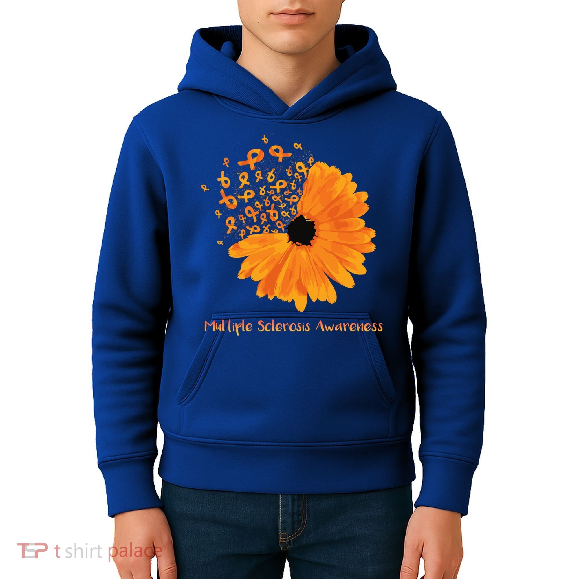 Multiple Sclerosis Awareness Ribbon Flower Ms Hope Fighter Gift Kids Hoodie