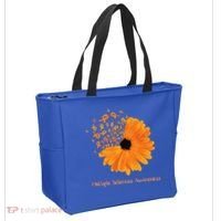 Multiple Sclerosis Awareness Ribbon Flower Ms Hope Fighter Gift Tote Bag thumb 2
