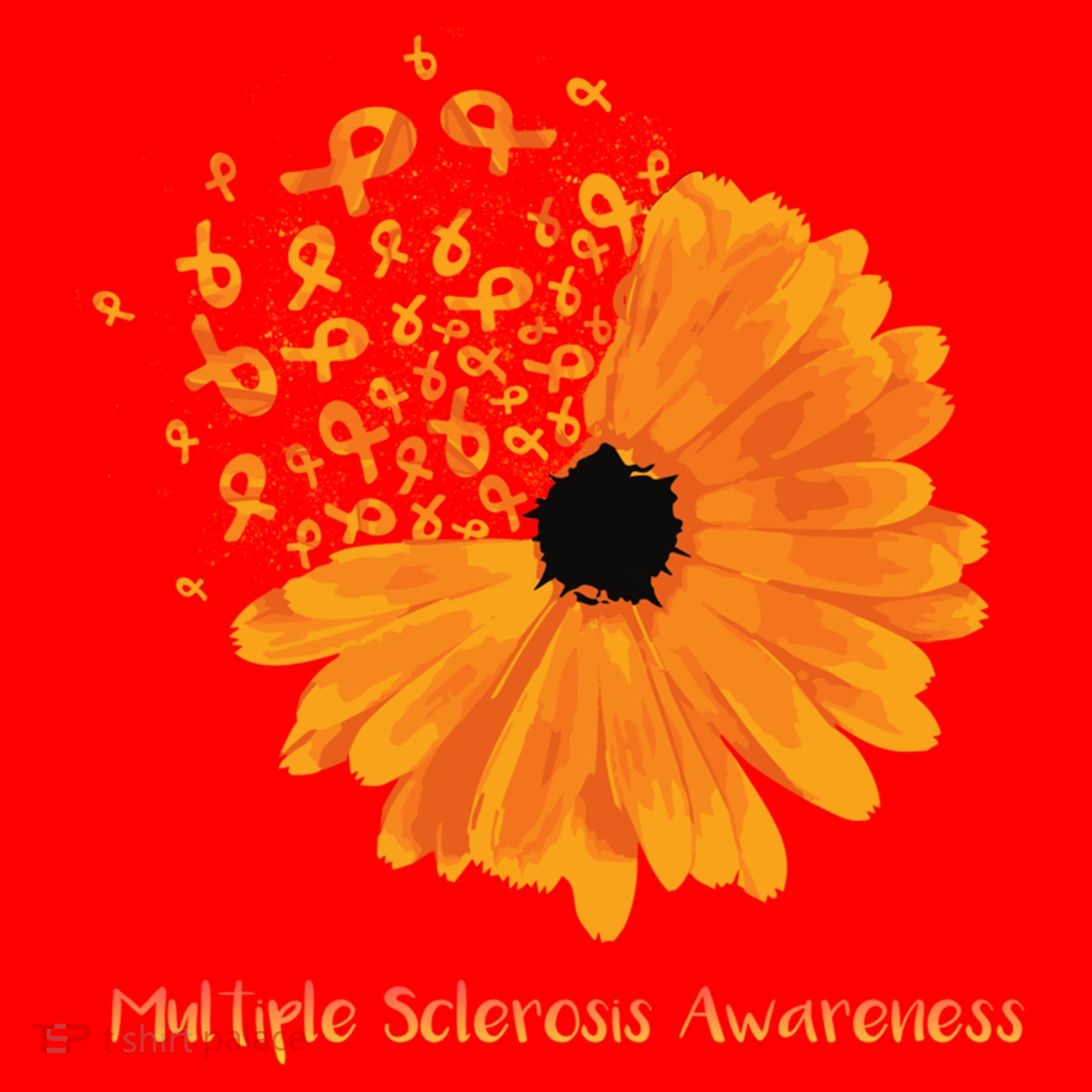 Multiple Sclerosis Awareness Ribbon Flower Ms Hope Fighter Gift Santa Hat