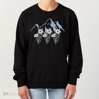 Mountains Switzerland Alps Edelweiss Basket Alpine Flower Gift Women's Sweatshirt thumb 0