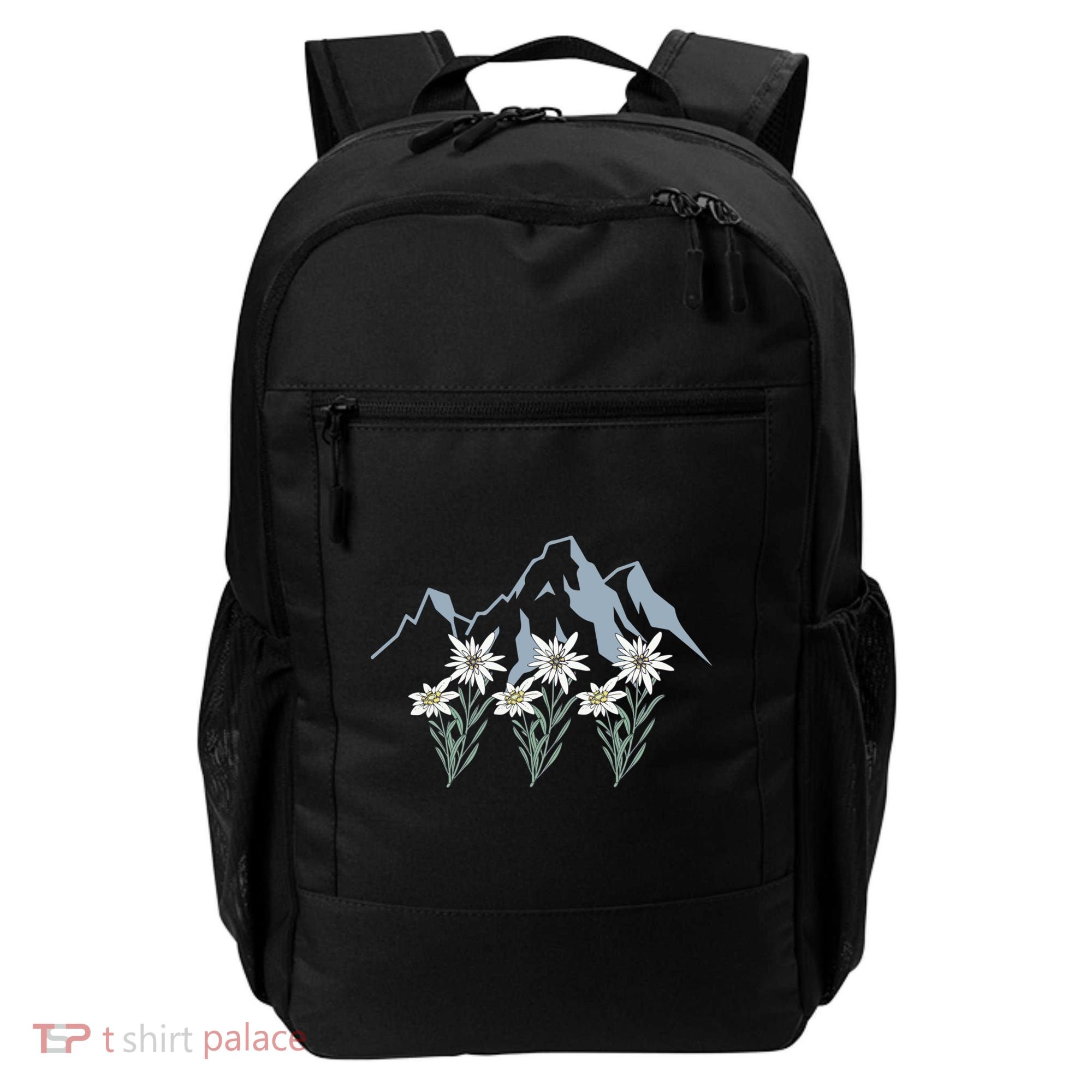 Mountains Switzerland Alps Edelweiss Basket Alpine Flower Gift Backpack