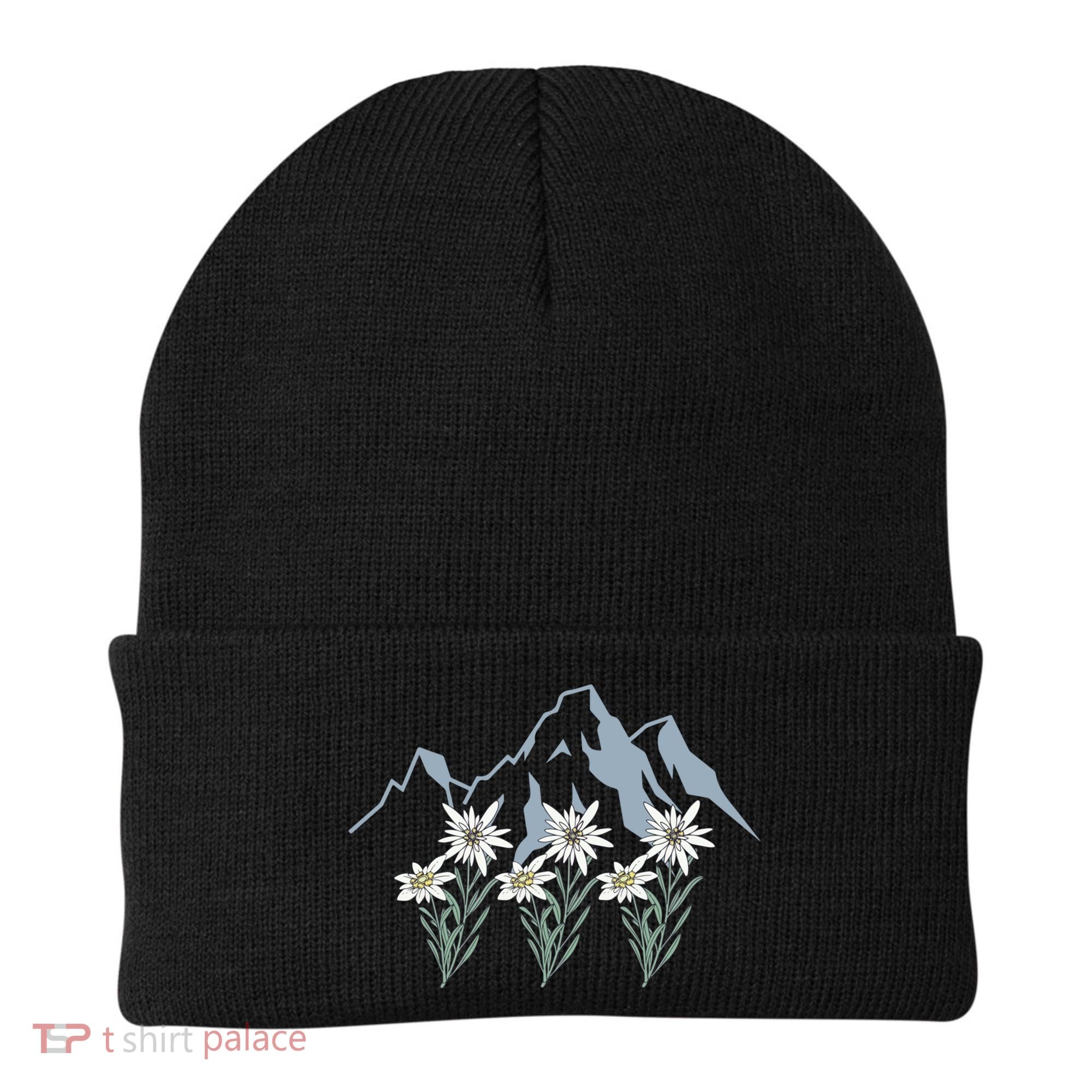 Mountains Switzerland Alps Edelweiss Basket Alpine Flower Gift Beanie