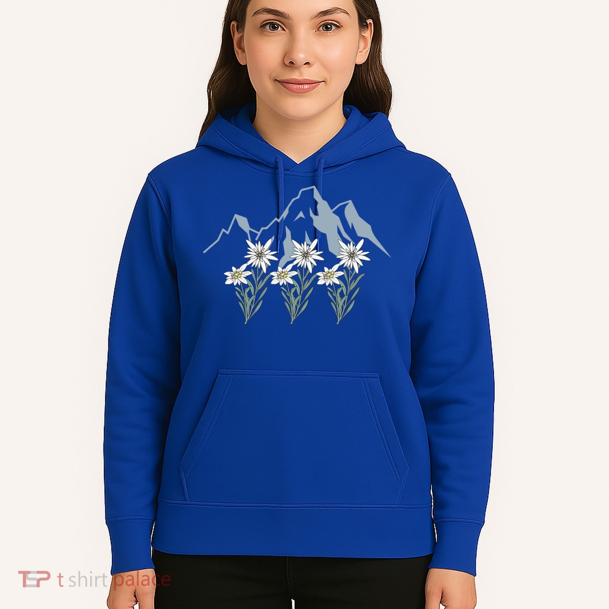 Mountains Switzerland Alps Edelweiss Basket Alpine Flower Gift Hoodie