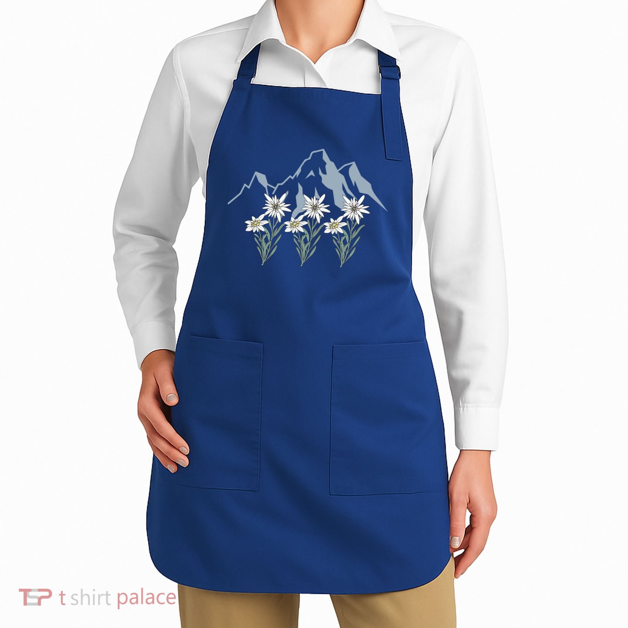 Mountains Switzerland Alps Edelweiss Basket Alpine Flower Gift Apron