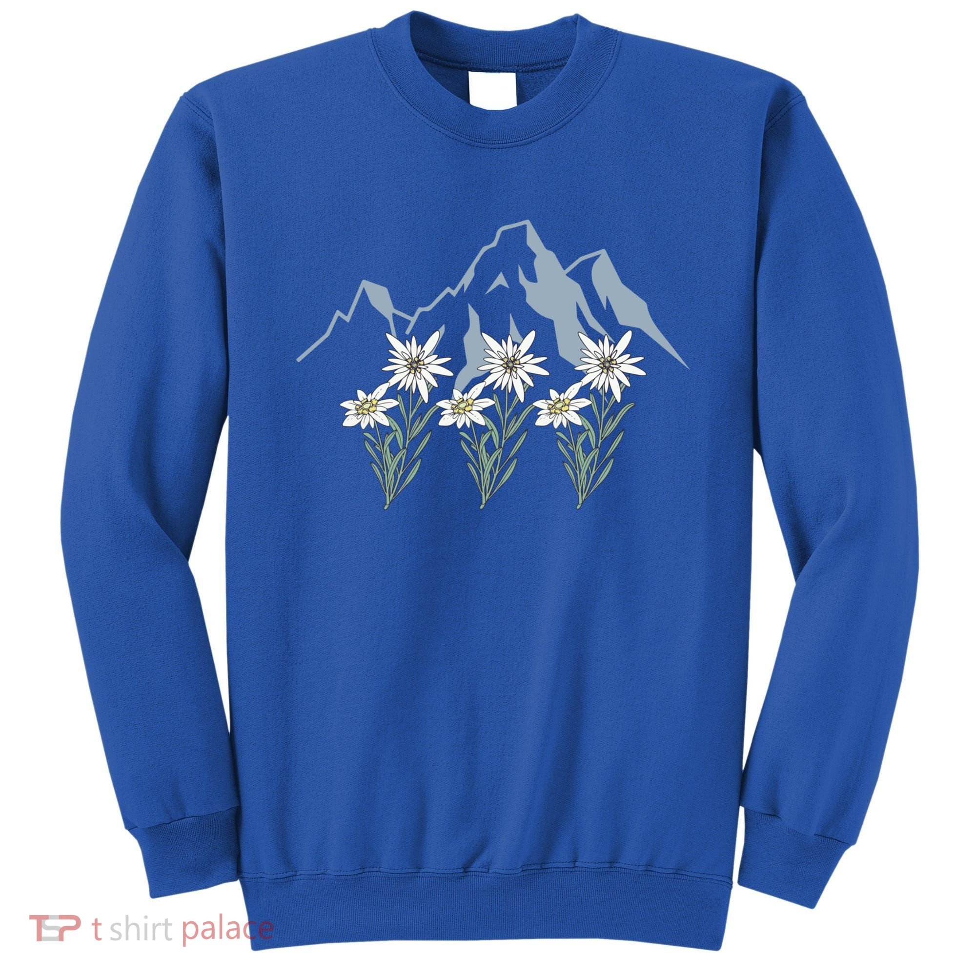 Mountains Switzerland Alps Edelweiss Basket Alpine Flower Gift Sweatshirt