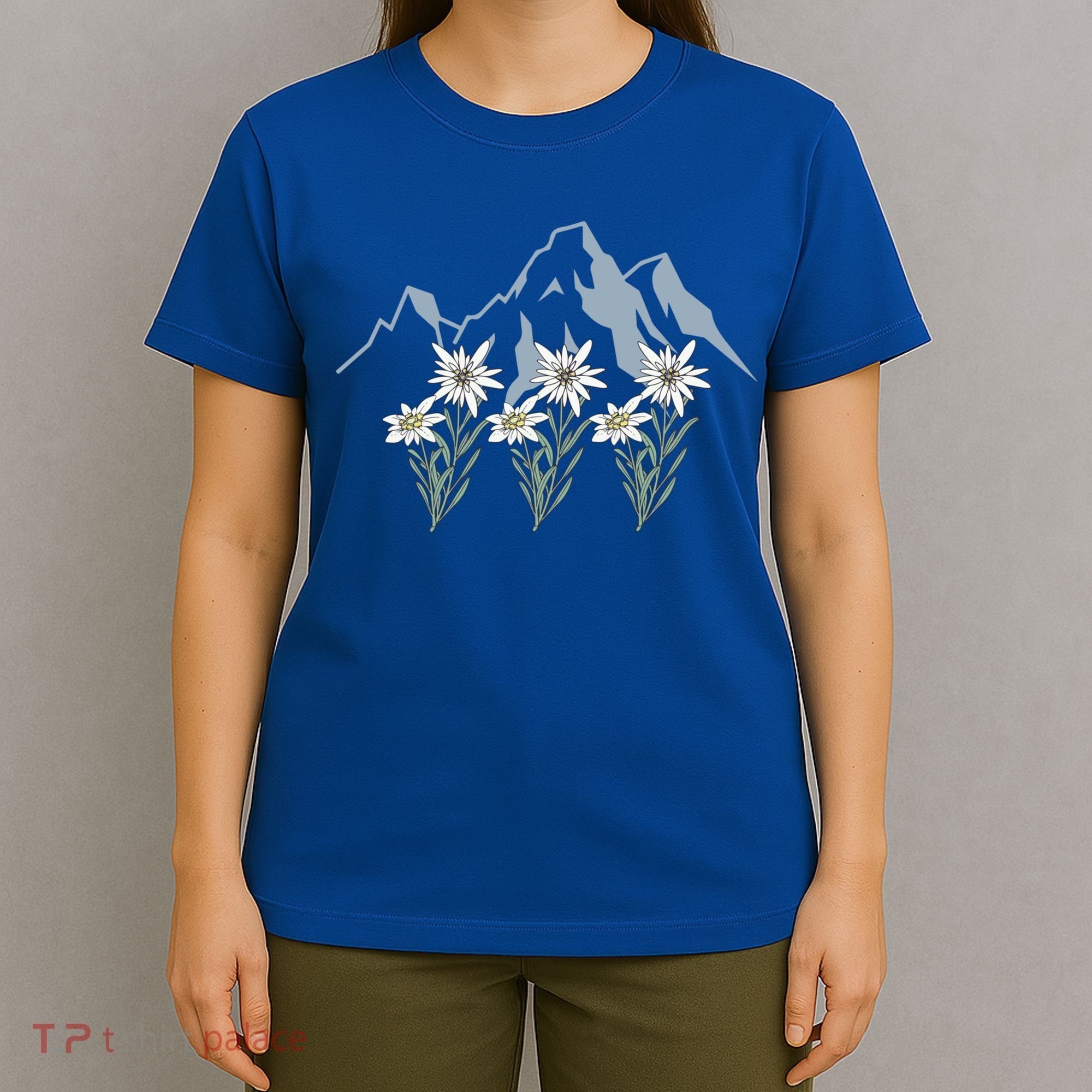 Mountains Switzerland Alps Edelweiss Basket Alpine Flower Gift T-Shirt