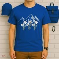 Mountains Switzerland Alps Edelweiss Basket Alpine Flower Gift T-Shirt thumb 6