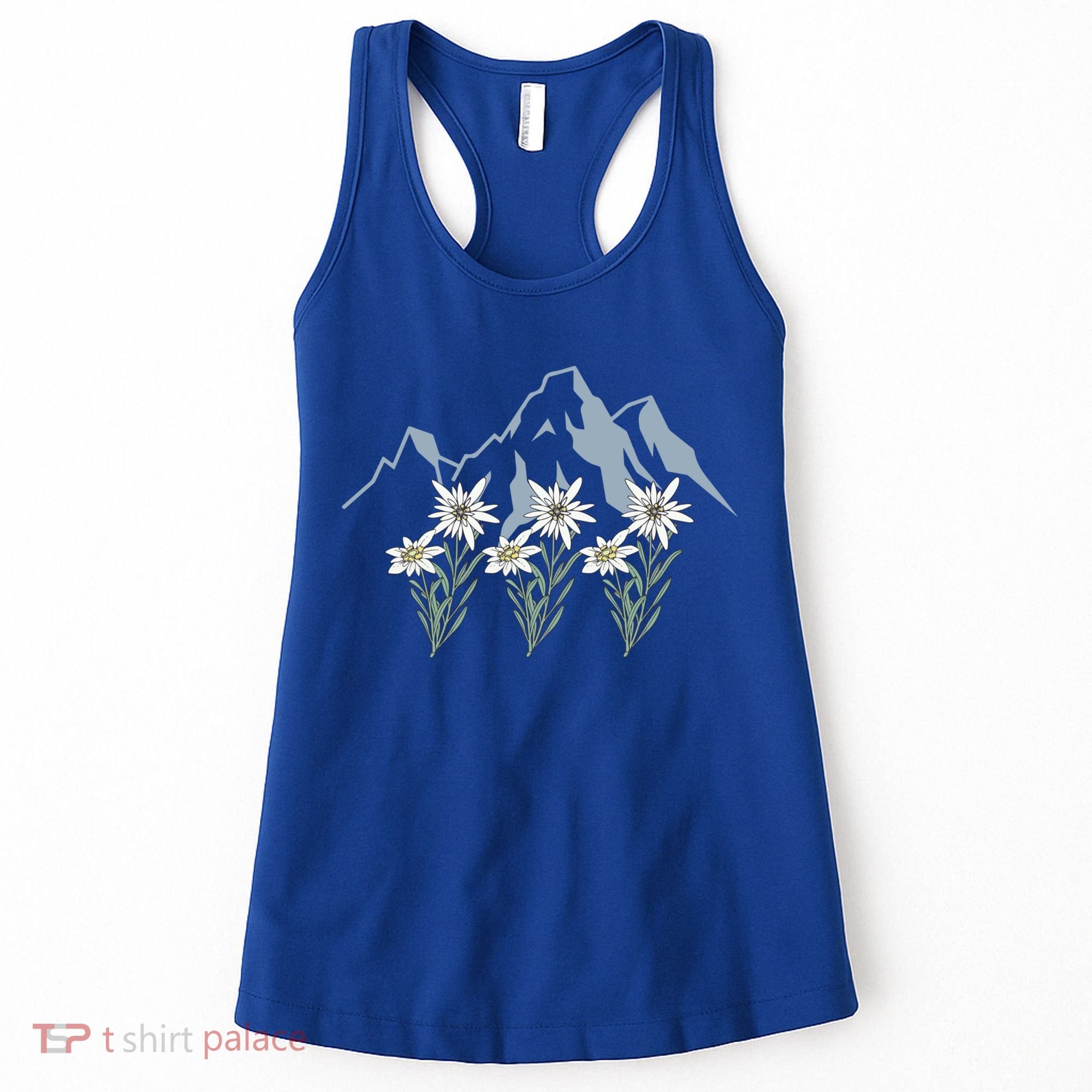 Mountains Switzerland Alps Edelweiss Basket Alpine Flower Gift Women's Tank Top