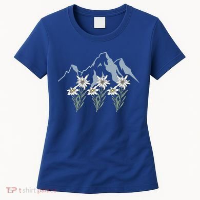 Mountains Switzerland Alps Edelweiss Basket Alpine Flower Gift Women's T-Shirt
