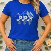 Mountains Switzerland Alps Edelweiss Basket Alpine Flower Gift Women's T-Shirt thumb 2