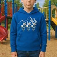 Mountains Switzerland Alps Edelweiss Basket Alpine Flower Gift Kids Hoodie thumb 2