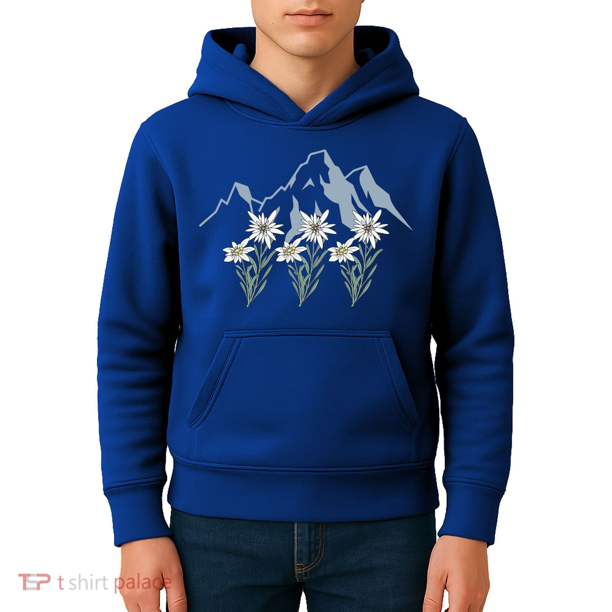 Mountains Switzerland Alps Edelweiss Basket Alpine Flower Gift Kids Hoodie