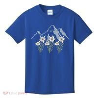 Mountains Switzerland Alps Edelweiss Basket Alpine Flower Gift Kids T-Shirt thumb 0