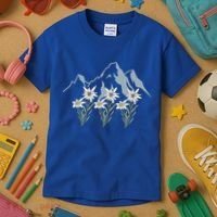 Mountains Switzerland Alps Edelweiss Basket Alpine Flower Gift Kids T-Shirt thumb 3