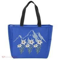 Mountains Switzerland Alps Edelweiss Basket Alpine Flower Gift Tote Bag thumb 0