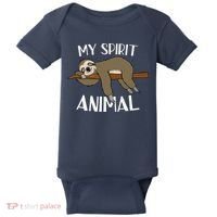 My Spirit Animal Is A Sloth Baby Bodysuit thumb 0
