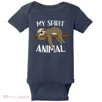 My Spirit Animal Is A Sloth Baby Bodysuit thumb 0