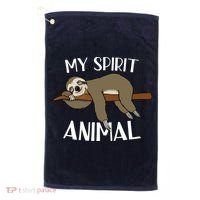 My Spirit Animal Is A Sloth Golf Towel thumb 0