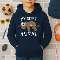 My Spirit Animal Is A Sloth Kids Hoodie thumb 2