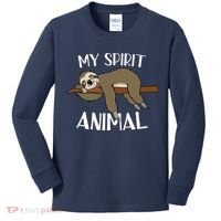 My Spirit Animal Is A Sloth Kids Long Sleeve Shirt thumb 0
