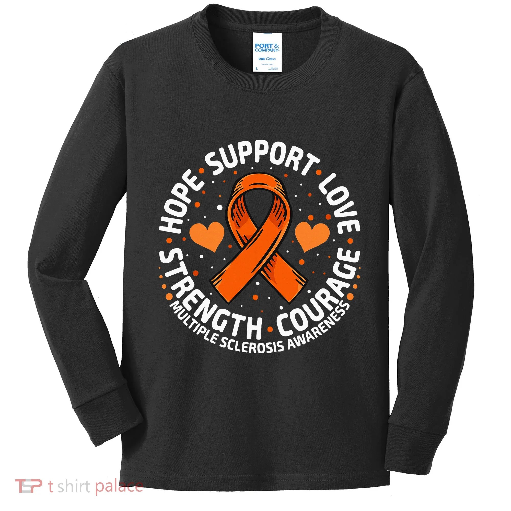 Multiple Sclerosis Awareness Family Support Ms Awareness Kids Long Sleeve Shirt