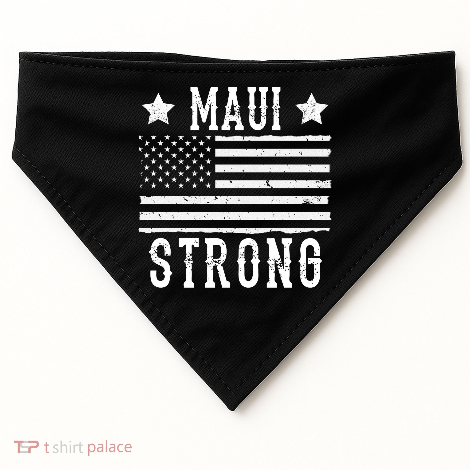 Maui Strong American Flag USA-Made Doggie Bandana