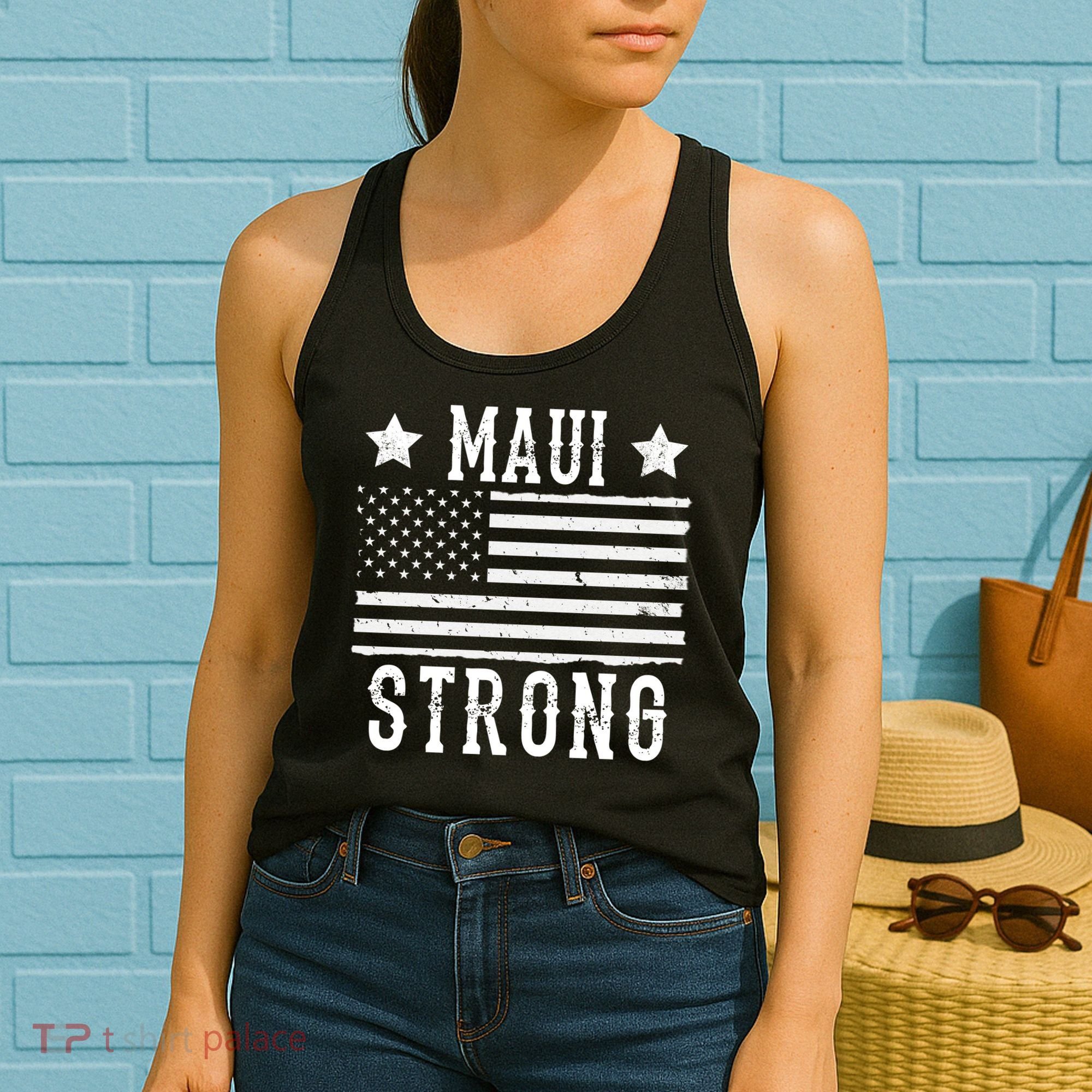 Maui Strong American Flag Women's Tank Top