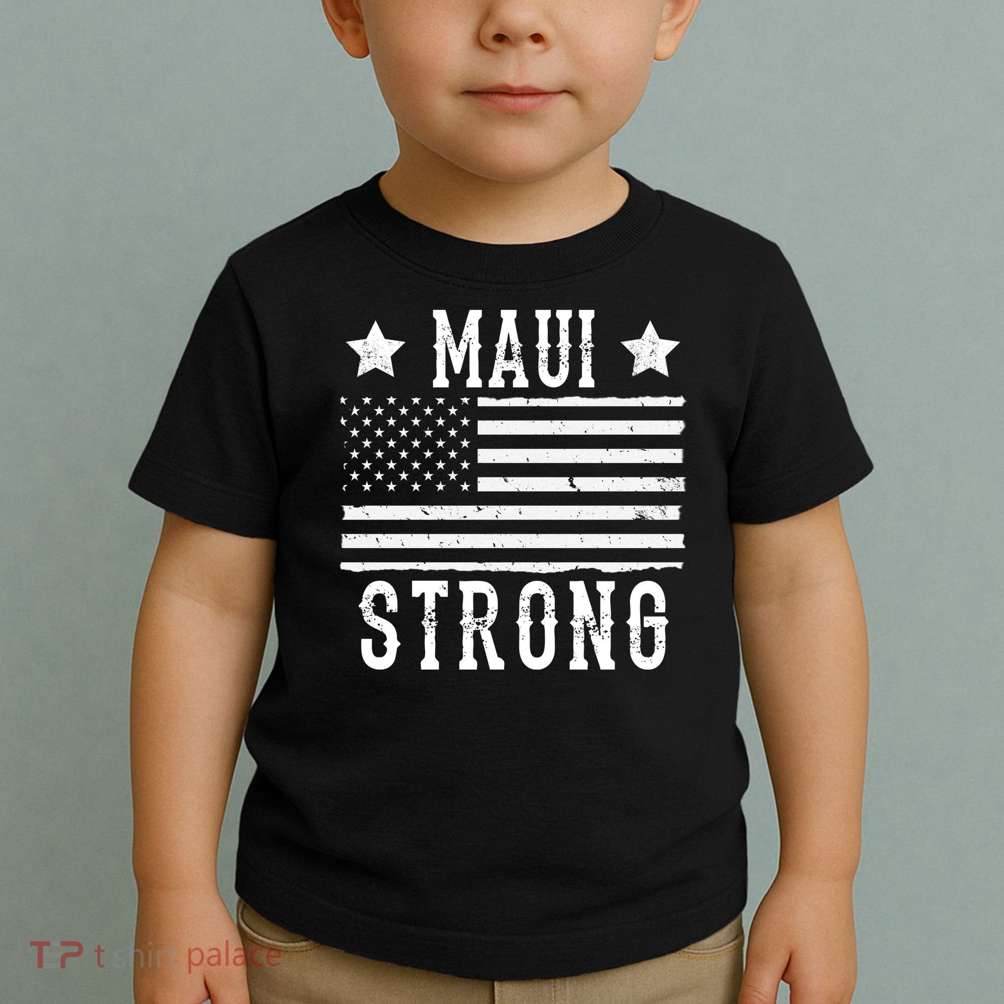 Maui Strong American Flag Toddler T-Shirt