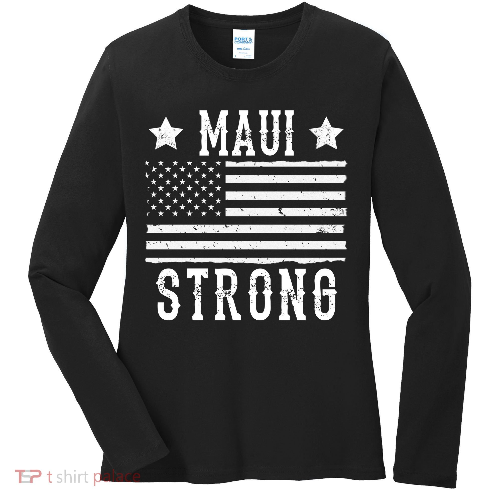 Maui Strong American Flag Women's Long Sleeve Shirt
