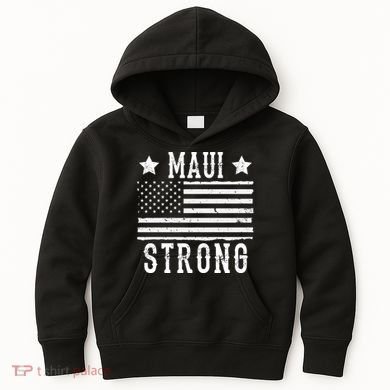 Maui Strong American Flag Kids Hoodie