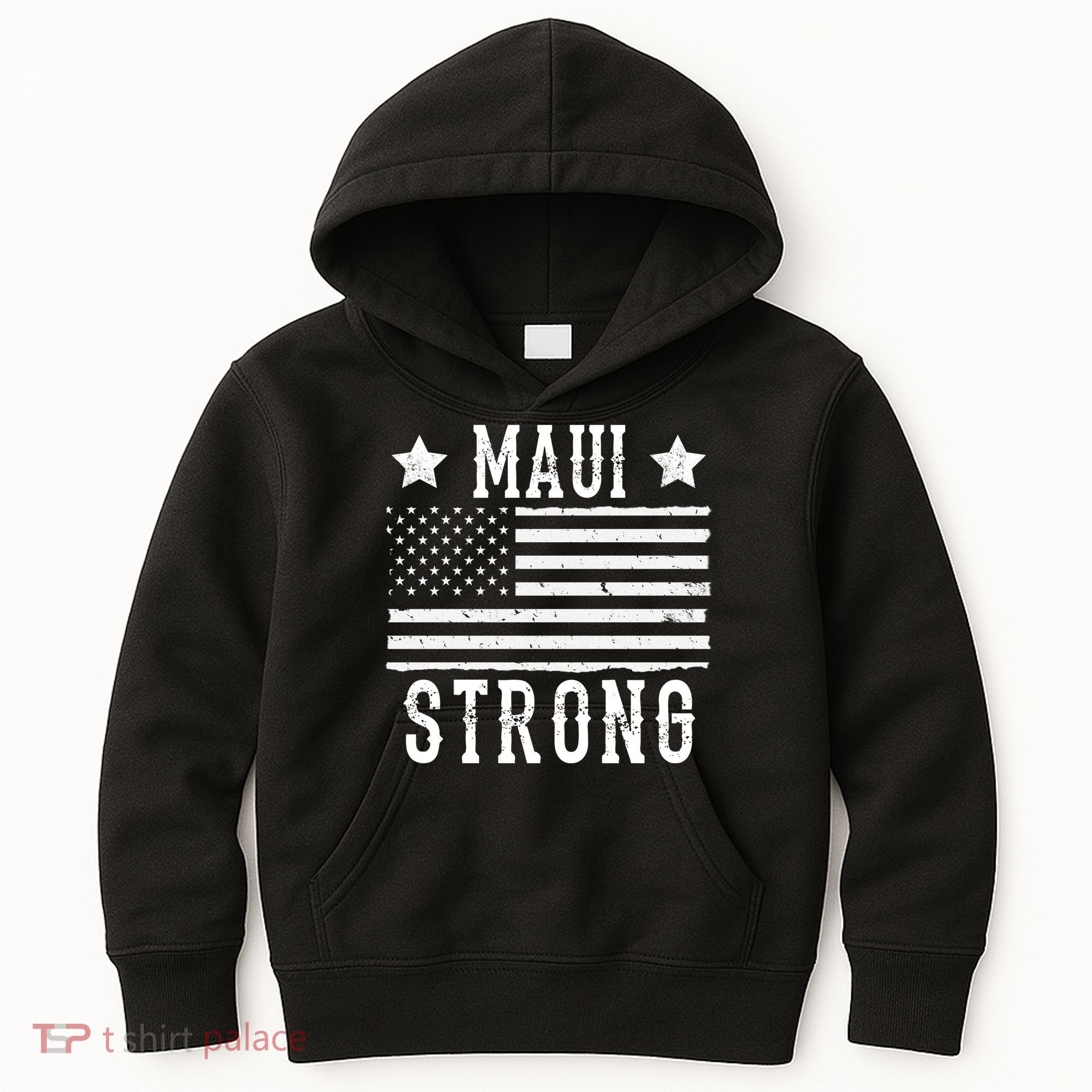 Maui Strong American Flag Kids Hoodie