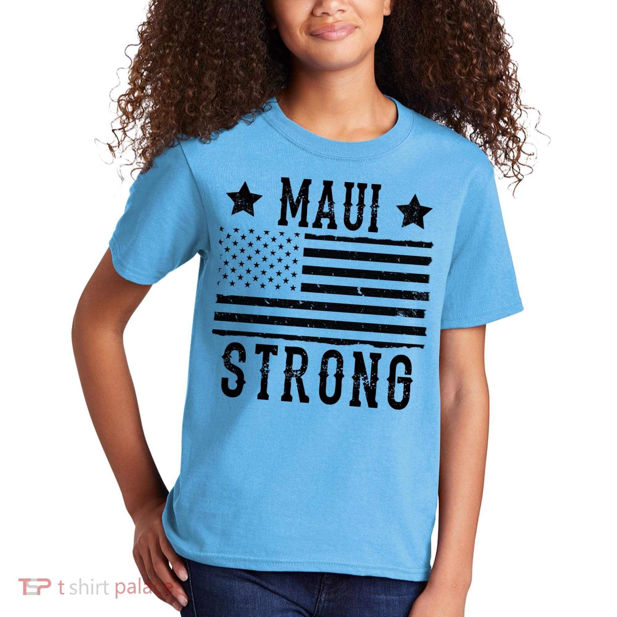 Maui Strong American Flag Kids T-Shirt