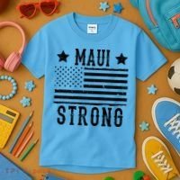 Maui Strong American Flag Kids T-Shirt thumb 3