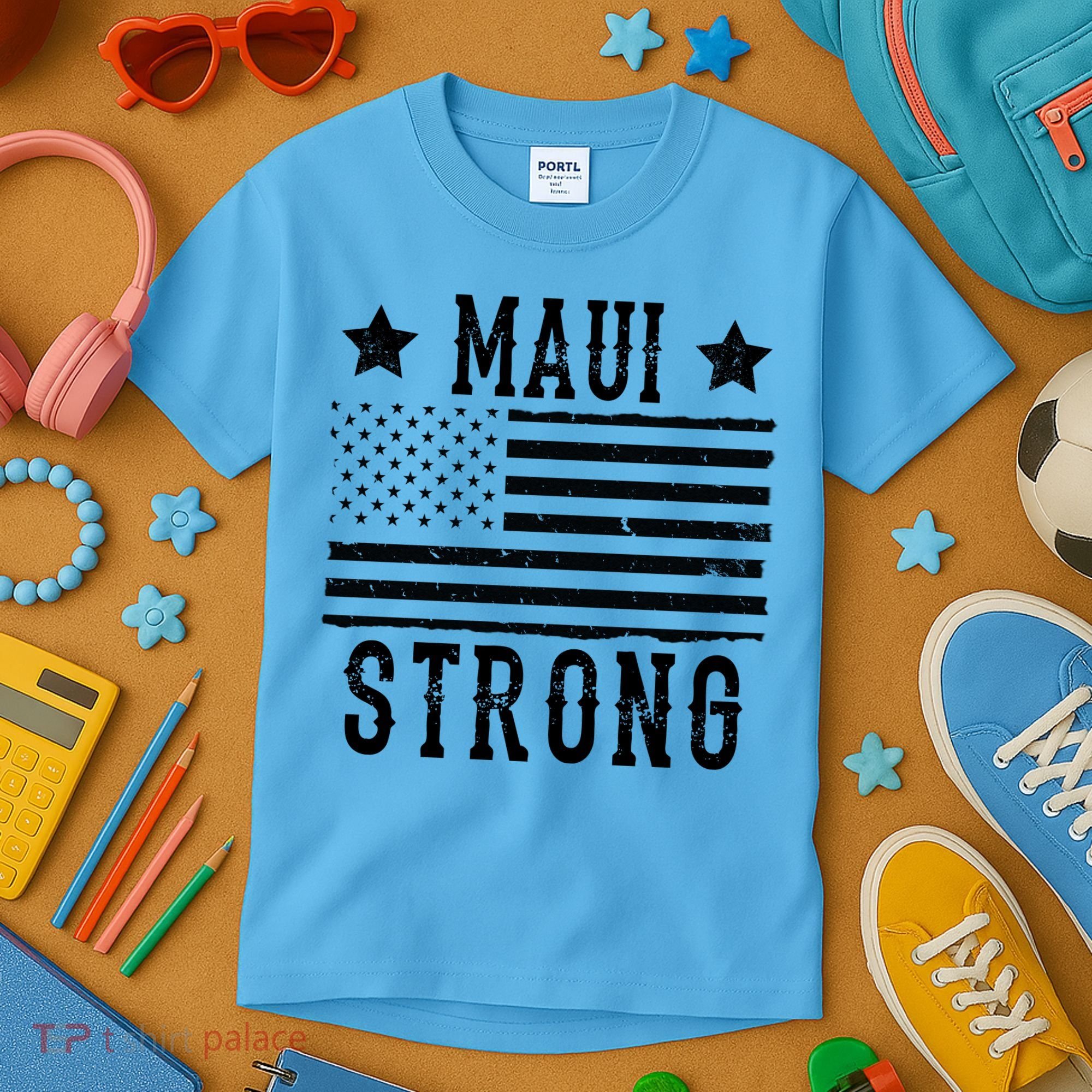 Maui Strong American Flag Kids T-Shirt