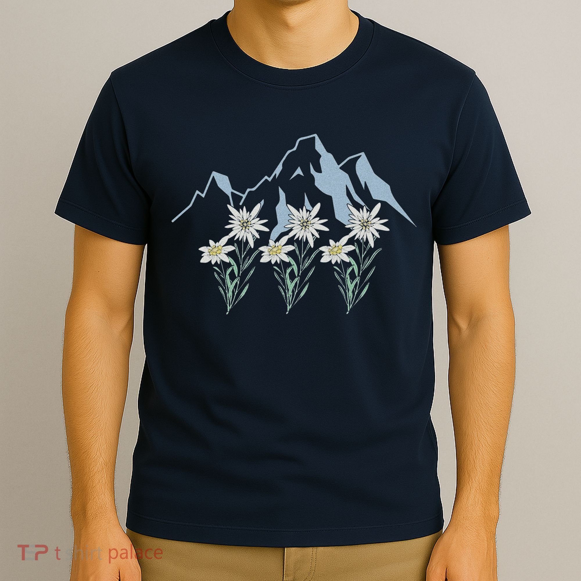 Mountains Switzerland Alps Edelweiss Basket Alpine Flower T-Shirt