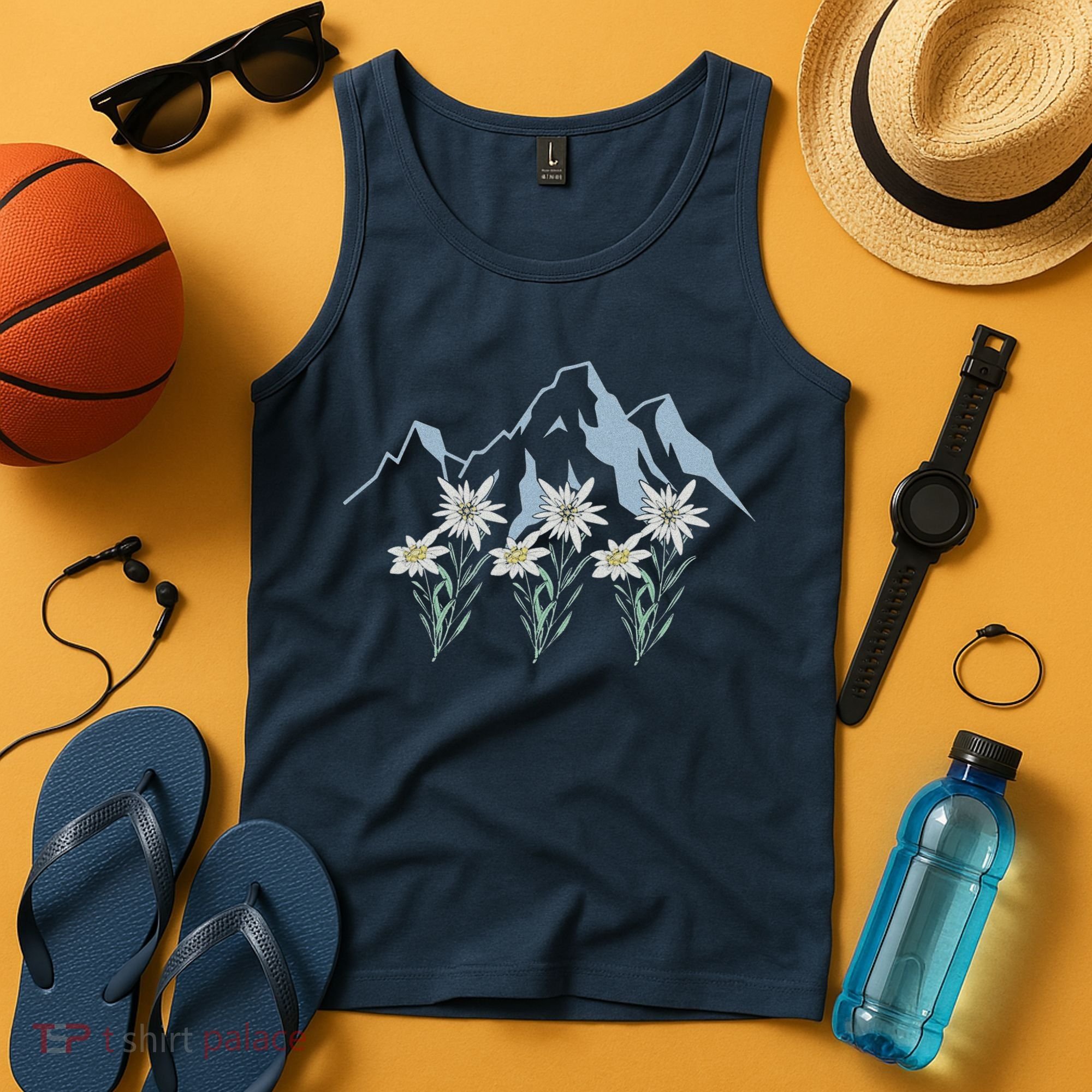 Mountains Switzerland Alps Edelweiss Basket Alpine Flower Tank Top