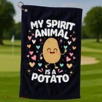 My Spirit Animal Is A Potato Golf Towel thumb 1