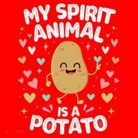My Spirit Animal Is A Potato Santa Hat thumb 1