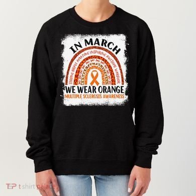 Multiple Sclerosis Awareness Ms Rainbow We Wear Orange Women's Sweatshirt