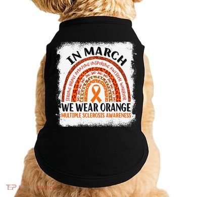 Multiple Sclerosis Awareness Ms Rainbow We Wear Orange Doggie Tank