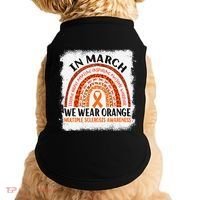 Multiple Sclerosis Awareness Ms Rainbow We Wear Orange Doggie Tank thumb 0