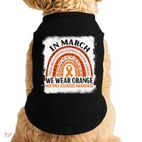 Multiple Sclerosis Awareness Ms Rainbow We Wear Orange Doggie Tank thumb 0
