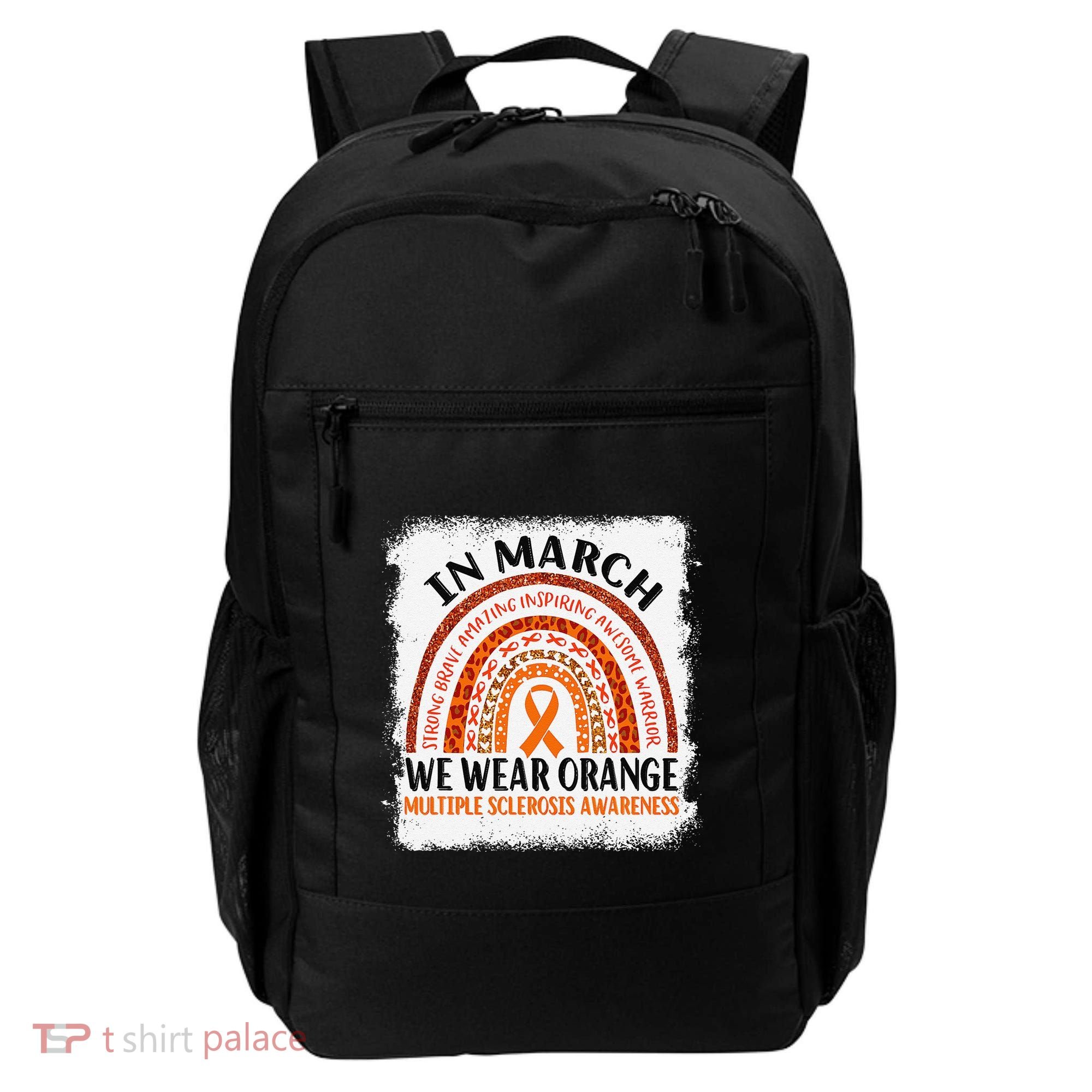 Multiple Sclerosis Awareness Ms Rainbow We Wear Orange Backpack