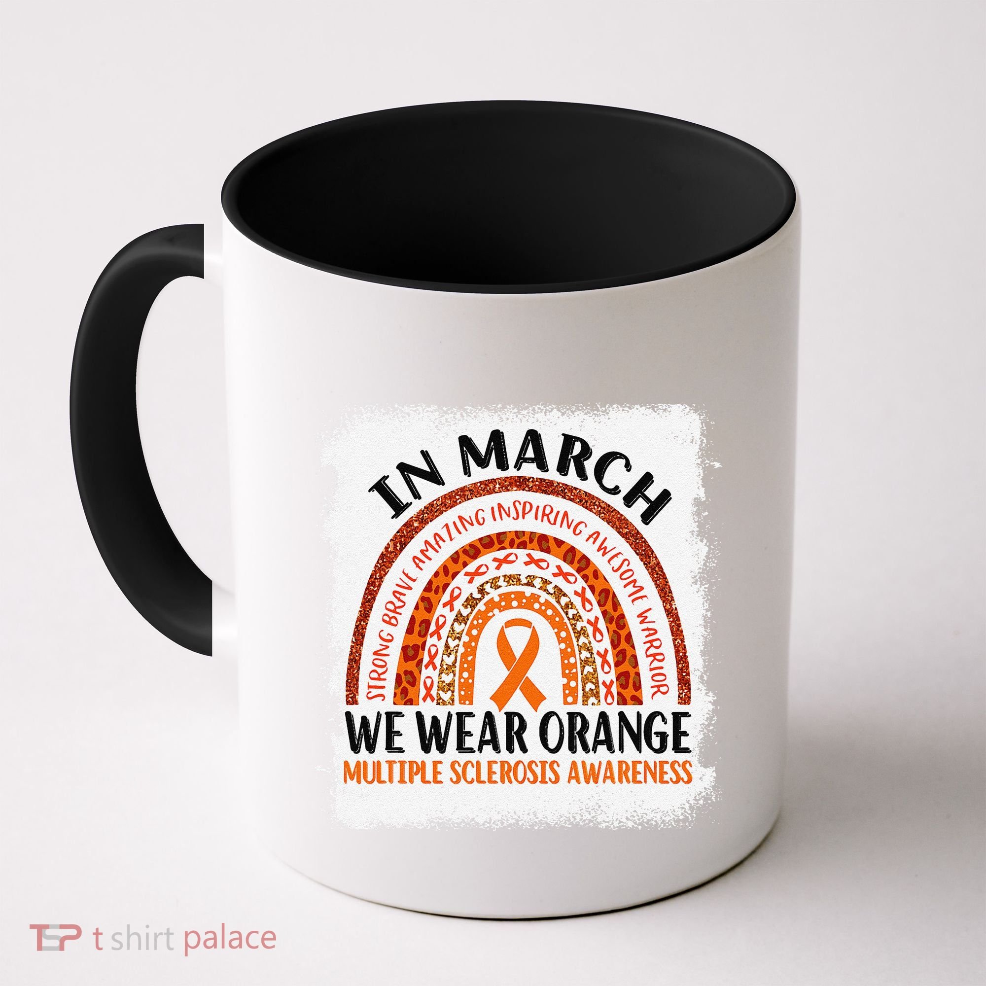 Multiple Sclerosis Awareness Ms Rainbow We Wear Orange Coffee Mug
