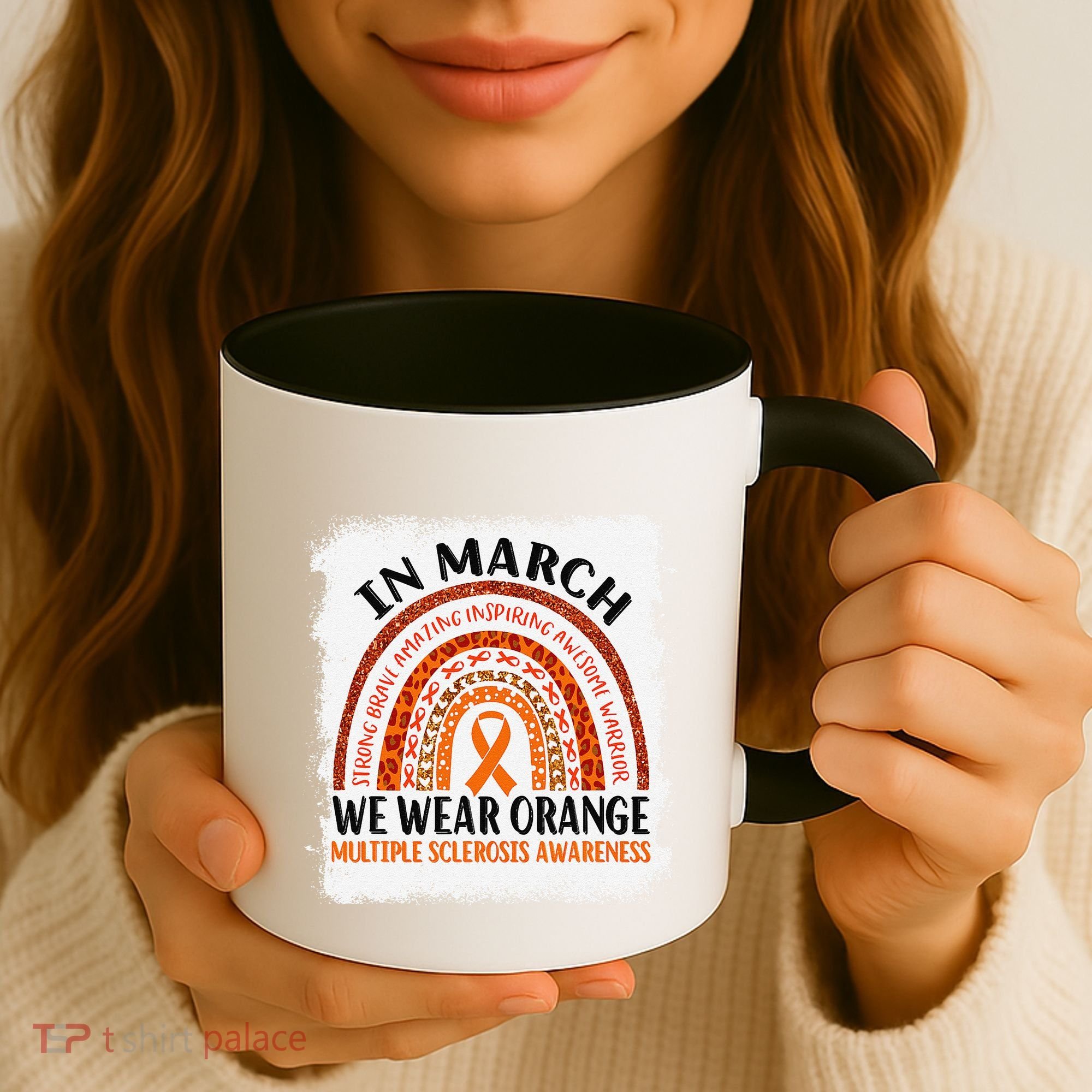 Multiple Sclerosis Awareness Ms Rainbow We Wear Orange Coffee Mug