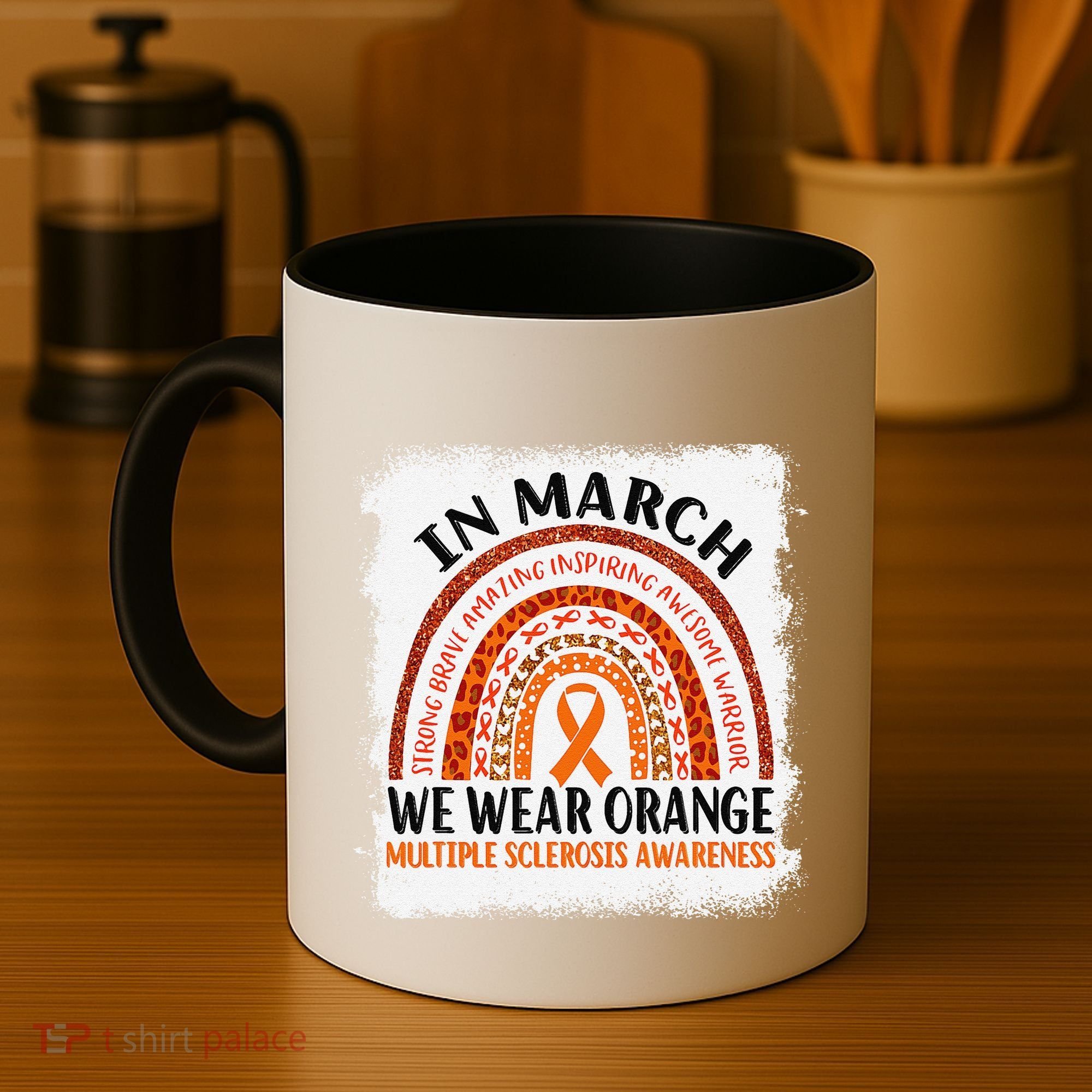 Multiple Sclerosis Awareness Ms Rainbow We Wear Orange Coffee Mug