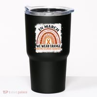 Multiple Sclerosis Awareness Ms Rainbow We Wear Orange Tumbler thumb 0