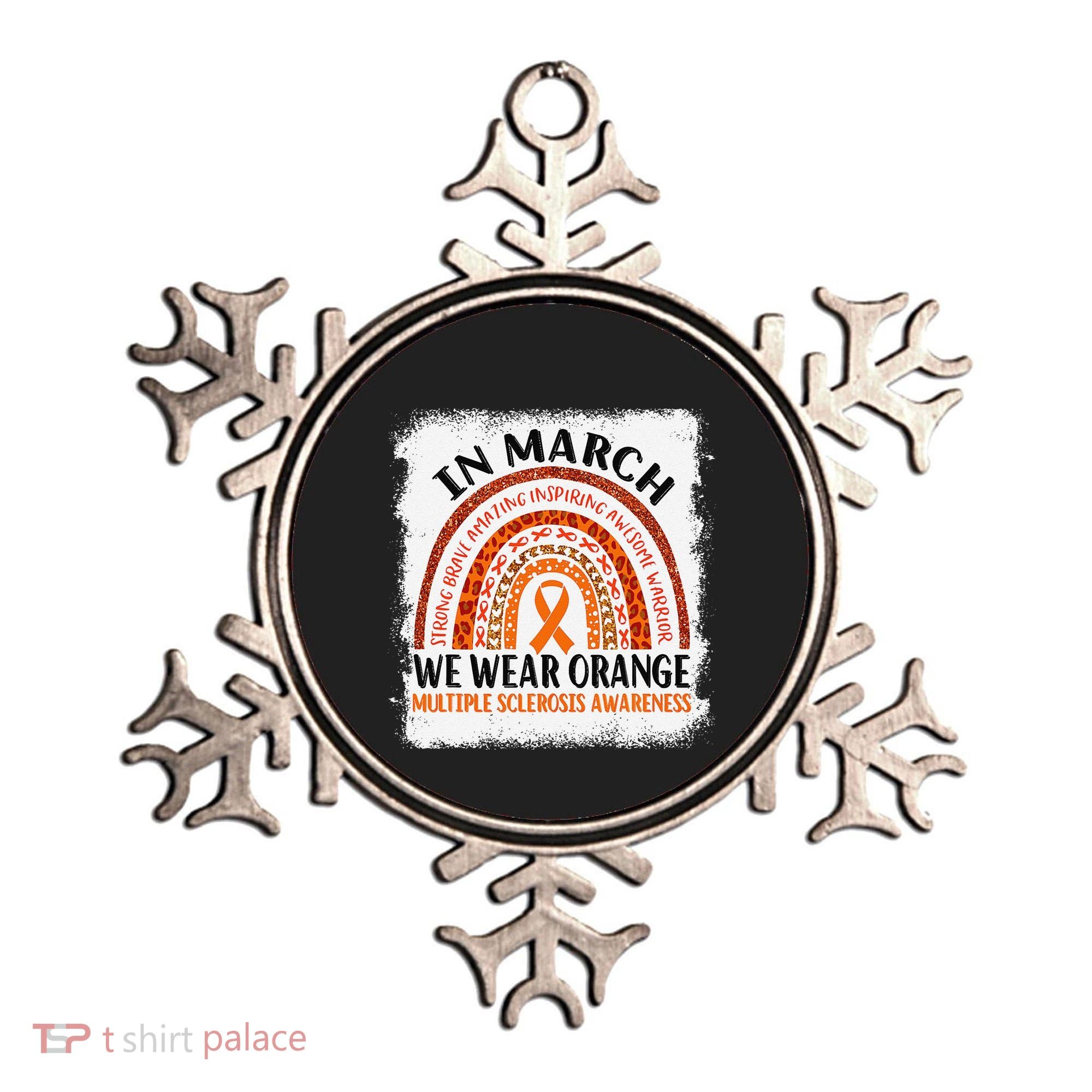 Multiple Sclerosis Awareness Ms Rainbow We Wear Orange Ornament