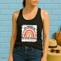 Multiple Sclerosis Awareness Ms Rainbow We Wear Orange Women's Tank Top thumb 2