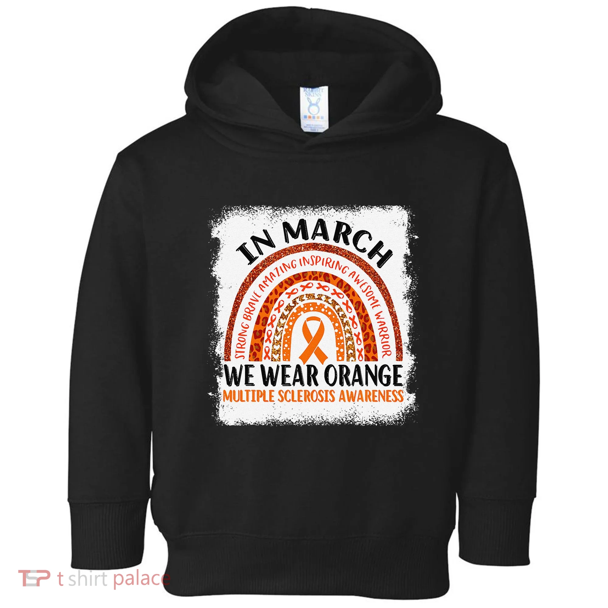 Multiple Sclerosis Awareness Ms Rainbow We Wear Orange Toddler Hoodie